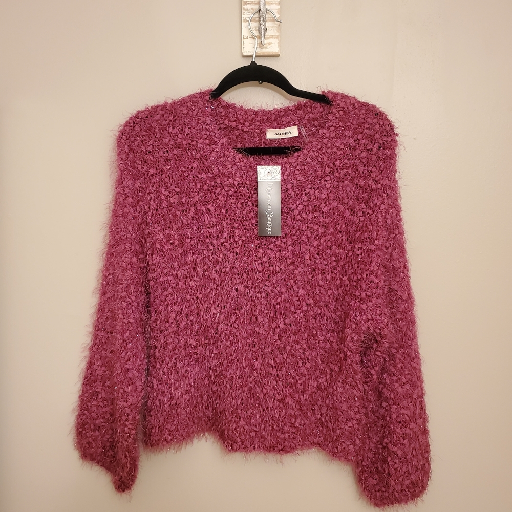 Adora Fuzzy Eyelash Sweater NWT - Picture 2 of 11